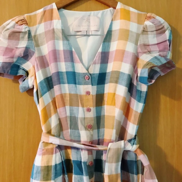 Gal Meets Glam Collection, Linen Check Dress, Size 0 - Picture 12 of 14